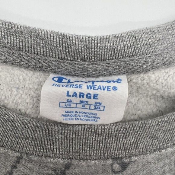 Champion Reverse Weave Womens Large All Over Logo Sweatshirt Athletic Fit - Picture 3 of 5